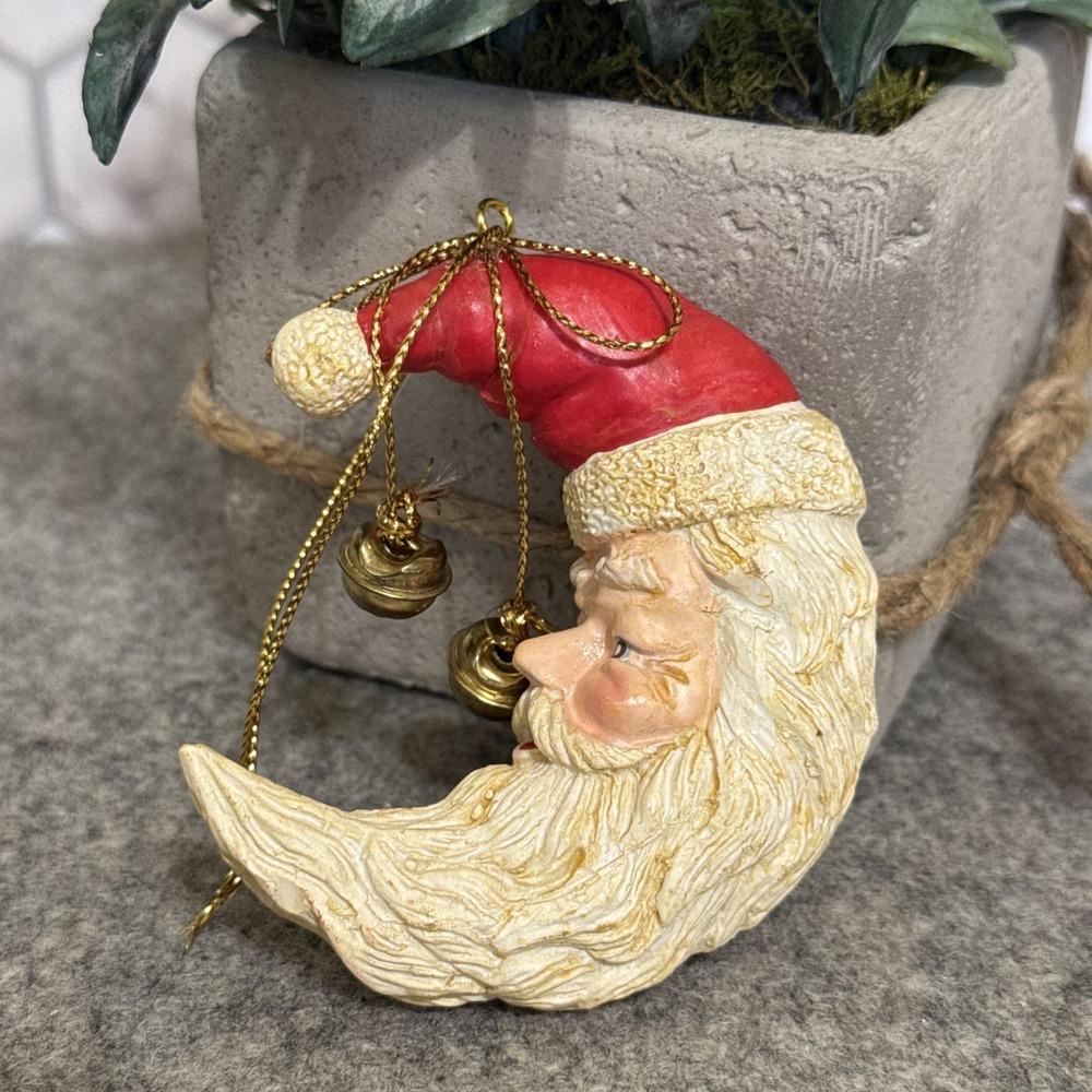Midwest Importers of Cannon Falls & Dept 56 Ceramic Santa Head & Crescent Moon